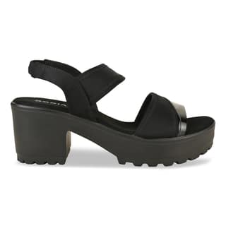 Black Women High Lycra Platform Sandals