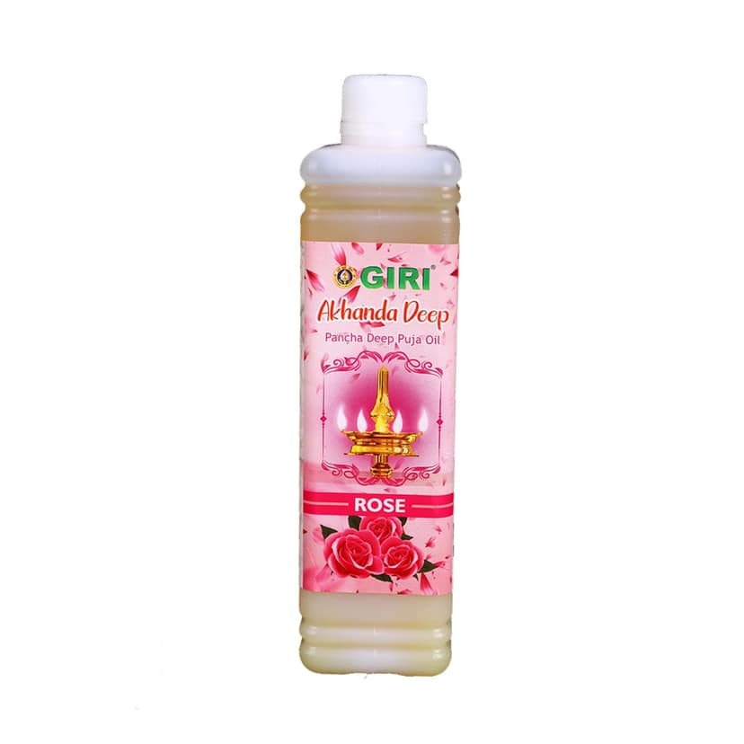 Giri Akhanda Pancha Deep Pooja Oil | Lamp Oil | Vilakku Oil | Deep Oil for Puja Rose 500ml