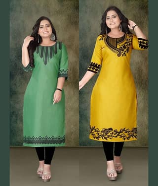 Hetsa Women Rayon Printed A-line Kurti ( Multicolor )