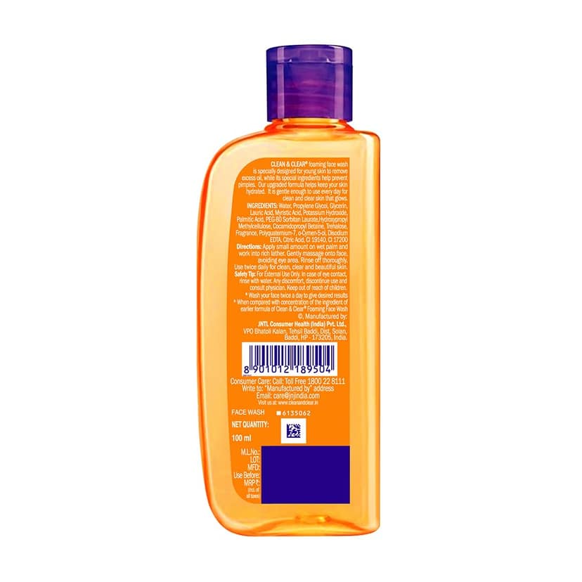Clean And Clear Foaming Face Wash 100Ml view 2