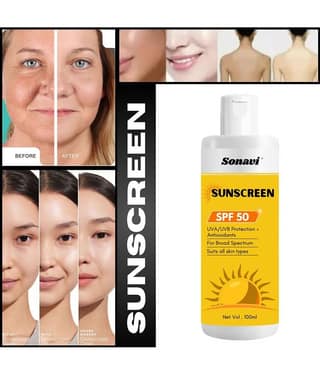 Sonavi SPF 50 Sunscreen Cream For All Skin Type ( Pack of 1 )