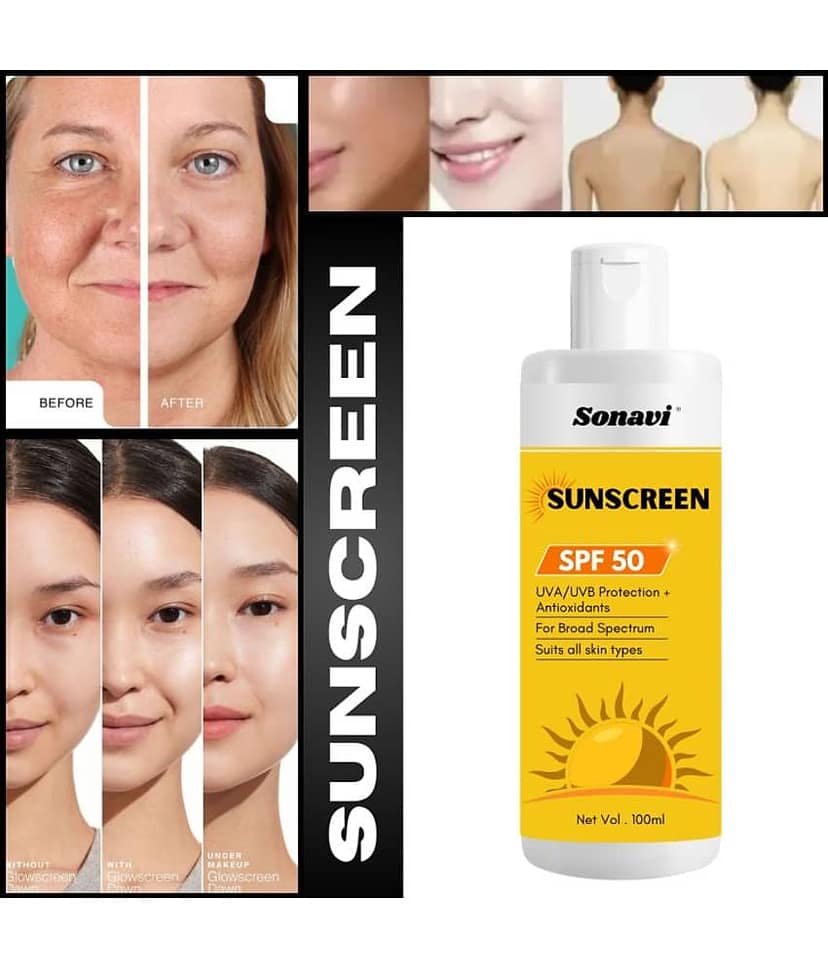 Sonavi SPF 50 Sunscreen Cream For All Skin Type ( Pack of 1 )