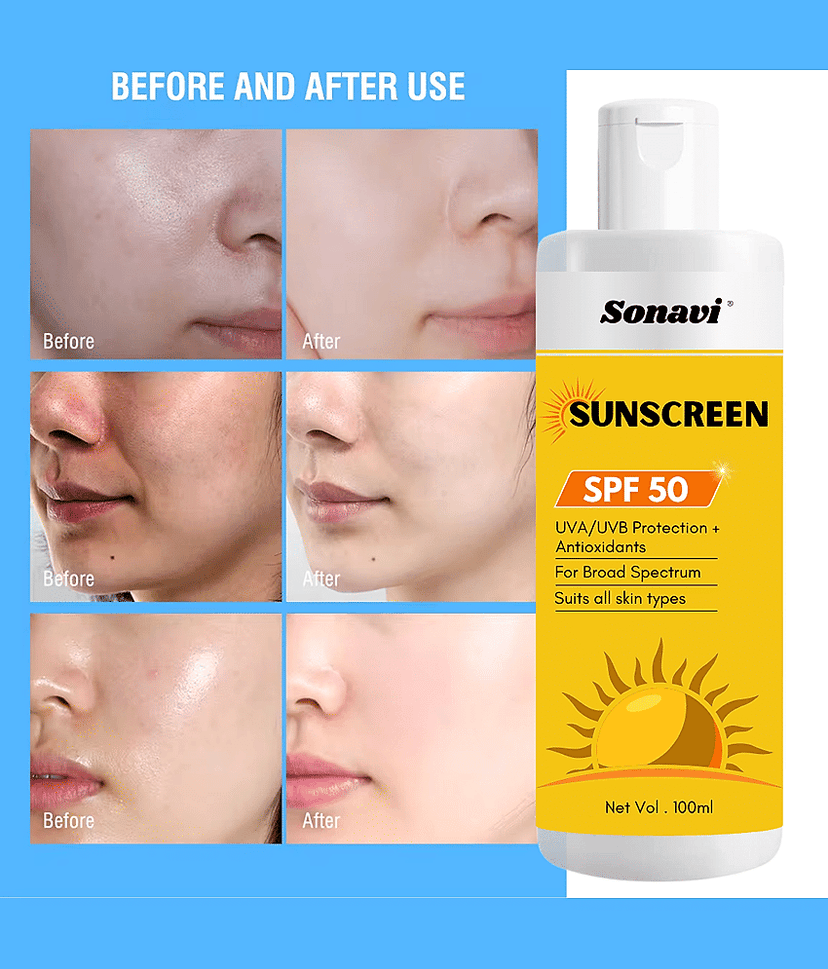 Sonavi SPF 50 Sunscreen Cream For All Skin Type ( Pack of 1 ) view 2