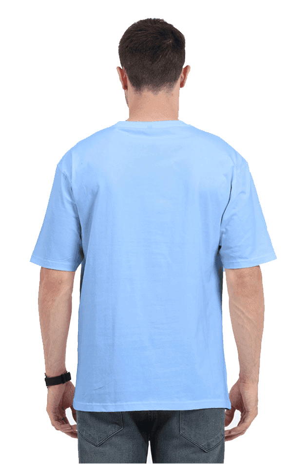 Clothikoo Classic Oversized T-Shirt (Baby Blue Colour, 240 GSM) view 2