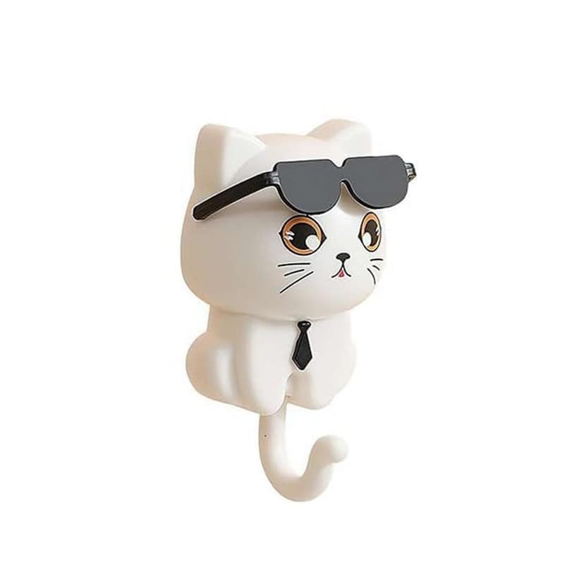 Cat Hook for Wall, Cute Cat Key Hook with Sunglasses (1 Pc) view 5
