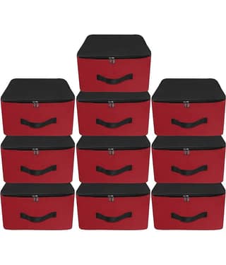 Waji Va Underbed Storage Organizer for Clothes Sarees Blankets Bedsheets and Toys Foldable Under Bed Box with Zip and Handle Non Woven Fabric Dustproof Space Saving Storage Bag for Home Bedroom and Wardrobe