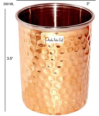 Prisha India Craft Copper 250 ml Glasses