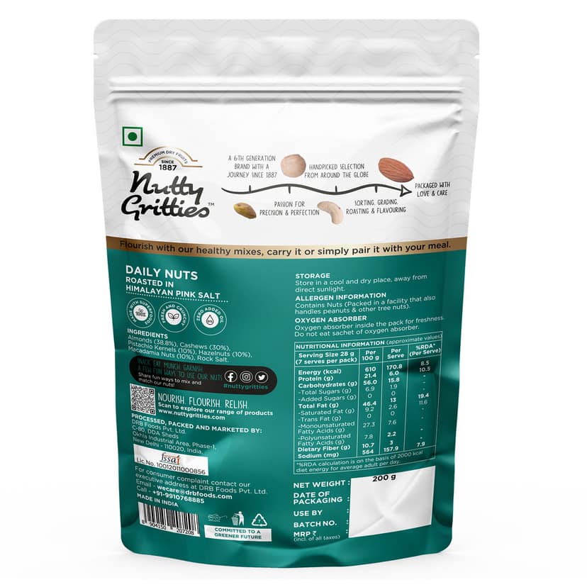 Nutty Gritties Daily Nuts with 5 Exotic Nuts, 200 gm view 2
