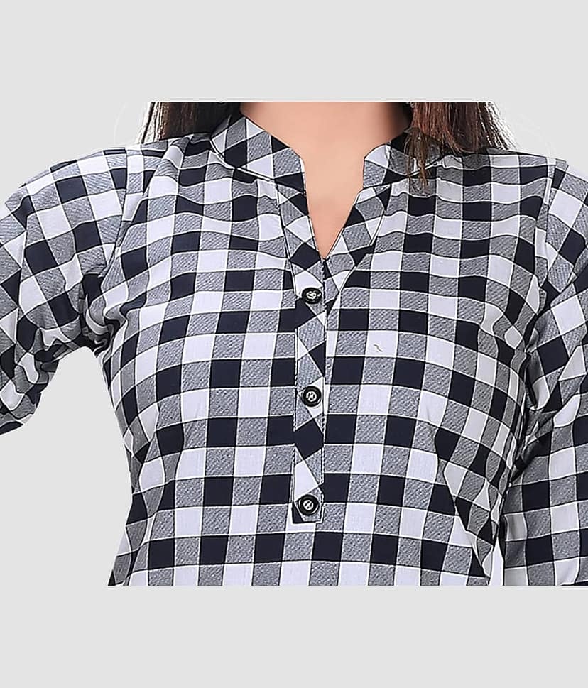 Meher Impex Women Checks Cotton Blend Shirt ( Green ) view 2