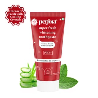 Perfora Super Fresh Toothpaste | Enamel Safe Teeth Whitening Toothpaste for Men & Women | Formulated With ImerCare Perl White | Helps Prevent Bad Breath | SLS Free, 100 gm