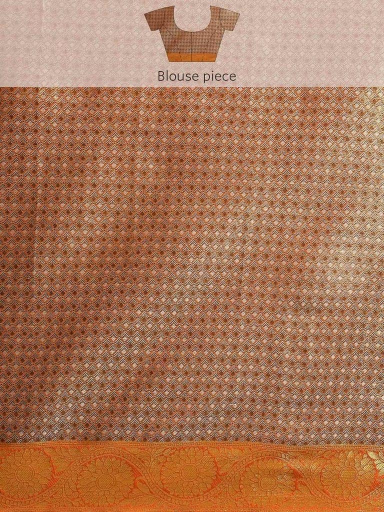 Women's Brocade Soft Silk Zari Woven Saree With Unstiched Blouse Piece view 7
