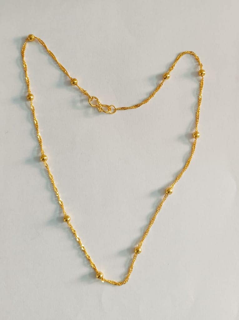 One gram gold plated gold beeds mala