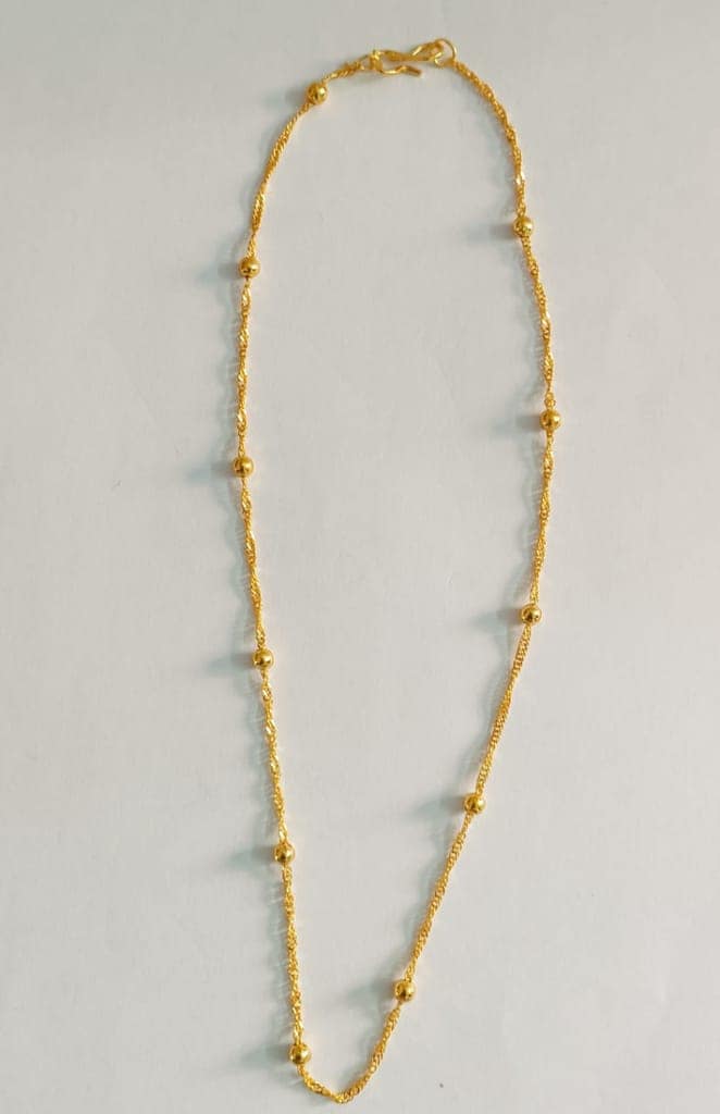 One gram gold plated gold beeds mala view 2
