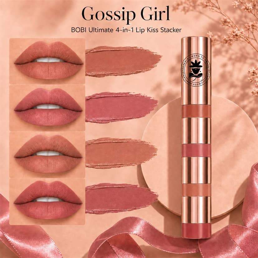 BOBI 4 in1 Lip Kiss Stacker Gossip Girl Liquid Lipstick-8ml view 2