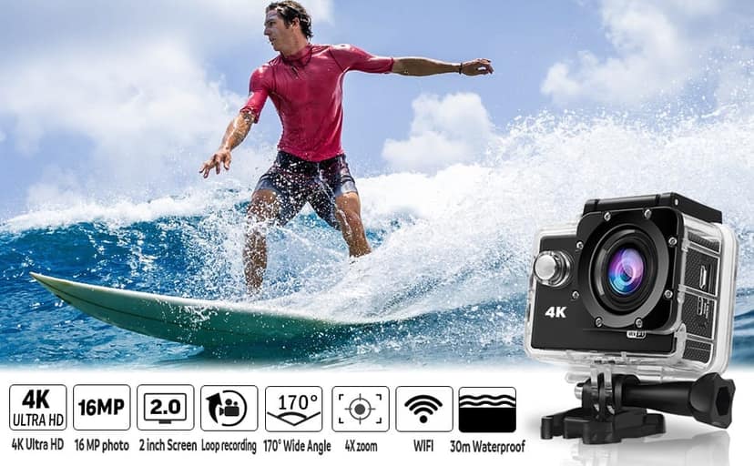 AUSHA 4K Waterproof Action Cam with Wi-Fi & 170° Wide-View Lens for Diving, Bike, and Outdoor Sports view 7
