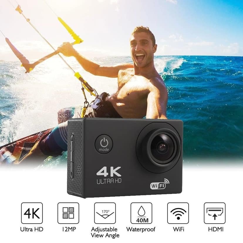 AUSHA 4K Waterproof Action Cam with Wi-Fi & 170° Wide-View Lens for Diving, Bike, and Outdoor Sports view 9