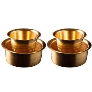 Brass Cup and Dabra - Set of 2 for Coffee/Tea