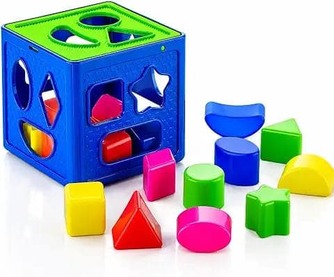 Shape Sorter Cube for Kids Geometric Colorful Activity Baby Boys & Girls Fine Motor Skills Multicolor Educational Toy (12+ Months) view 2