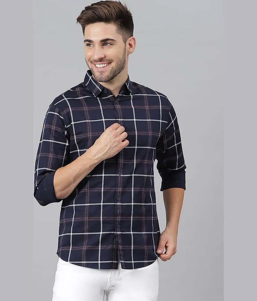 Dennis Lingo - Blue 100% Cotton Slim Fit Men's Casual Shirt ( Pack of 1 )