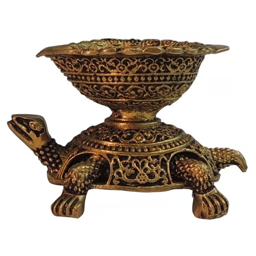 Brass Showpiece Tortoise Deepak God Idol Statue (BSMAS1821 C) view 2