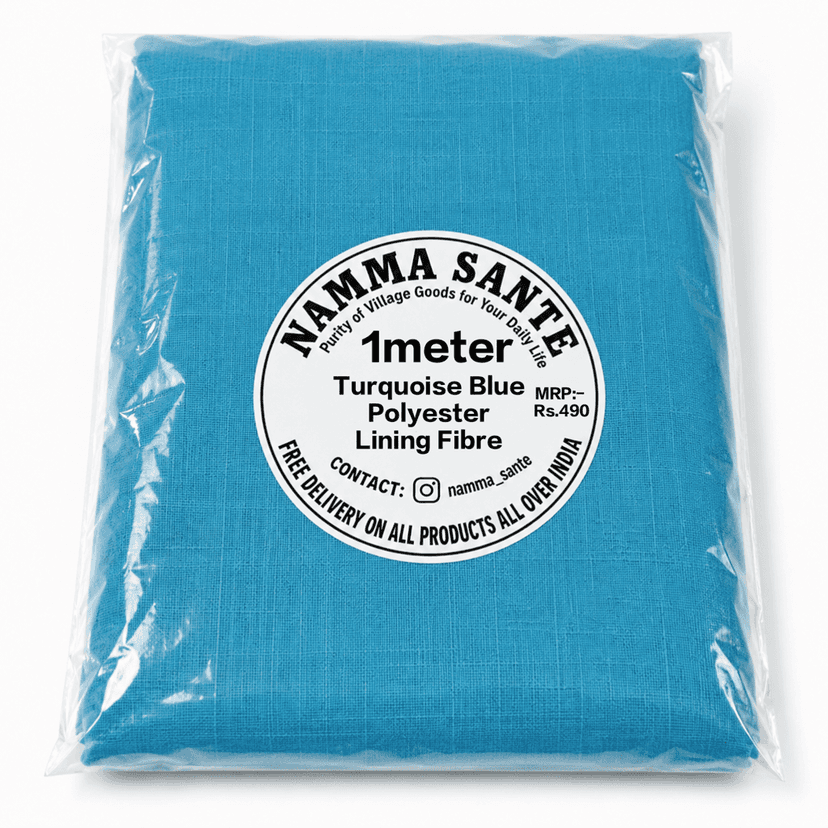 Turquoise Blue Polyester Lining Fibre (Chhota Panna), Turquoise Blue Polyester Lining Fabric (Chhota Panna), Turquoise Blue Lining Fabric (Chhota Panna), Blue Green Polyester Lining Fabric (Chhota Panna), Turquoise Polyester Inner Lining (Chhota Panna) view 4