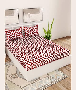 Uniqchoice Cotton Double Bedsheet ( Maroon )