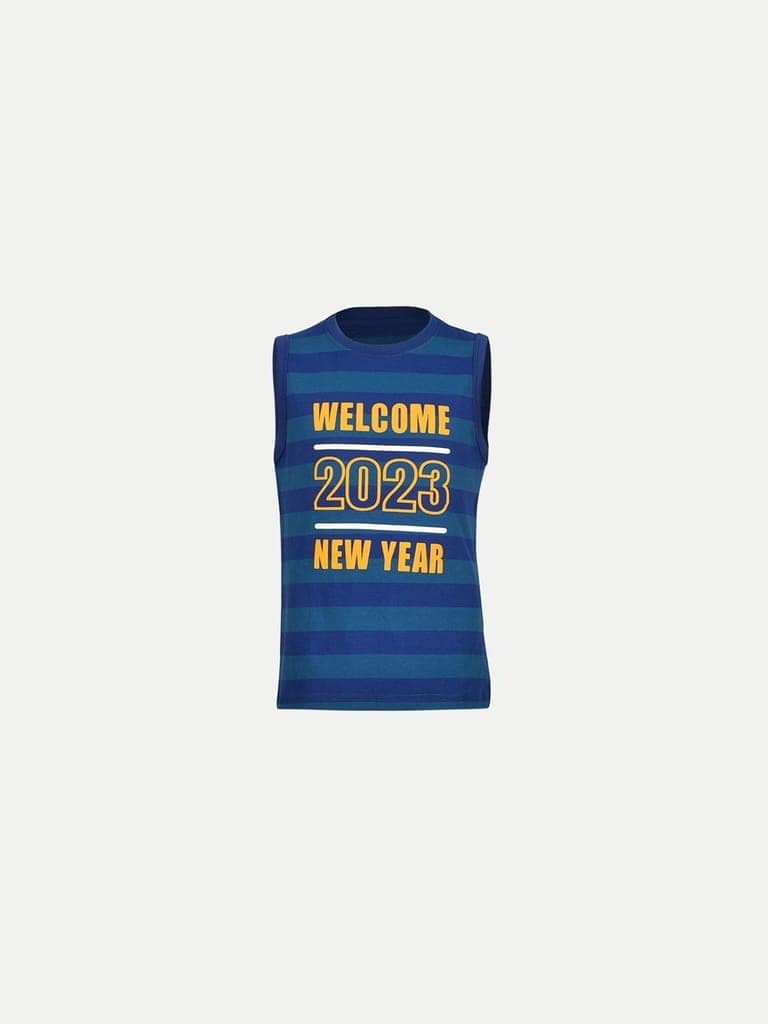 Teen Boys Olive/Blue Striper Tanktop