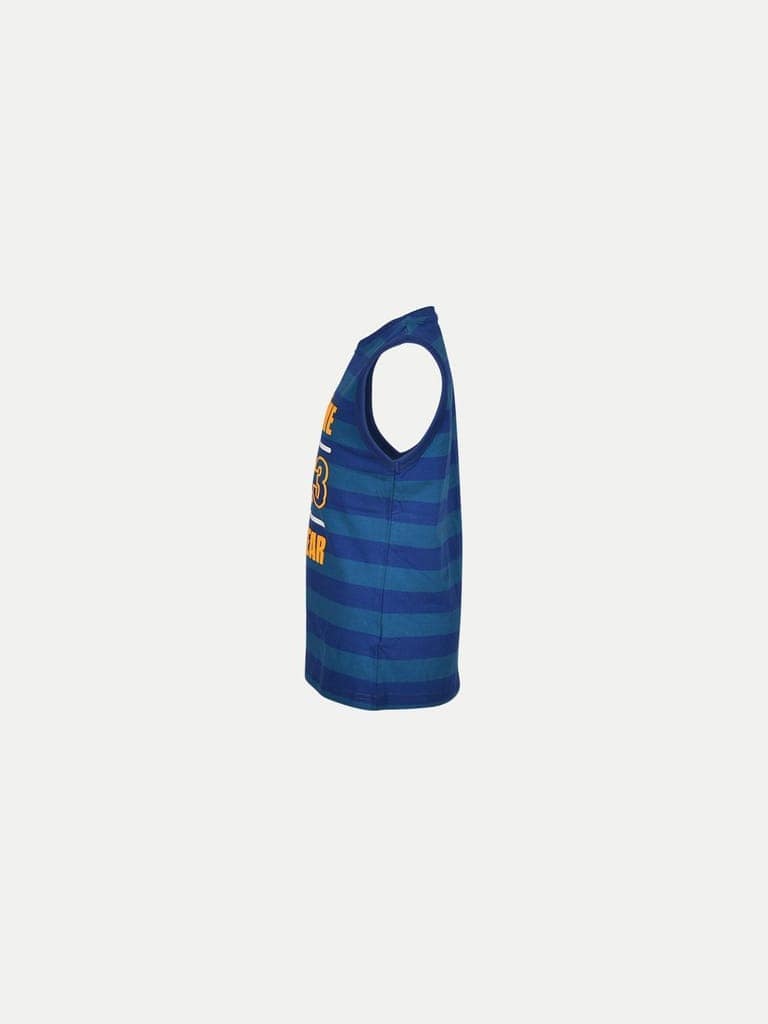 Teen Boys Olive/Blue Striper Tanktop view 3
