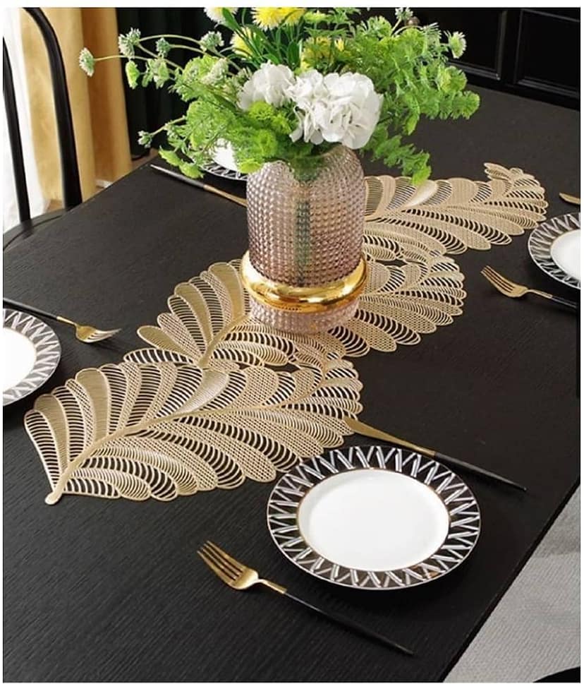 Generic PVC 4 Seater Table Runner ( 92 cm x 33 cm ) Single - Gold
