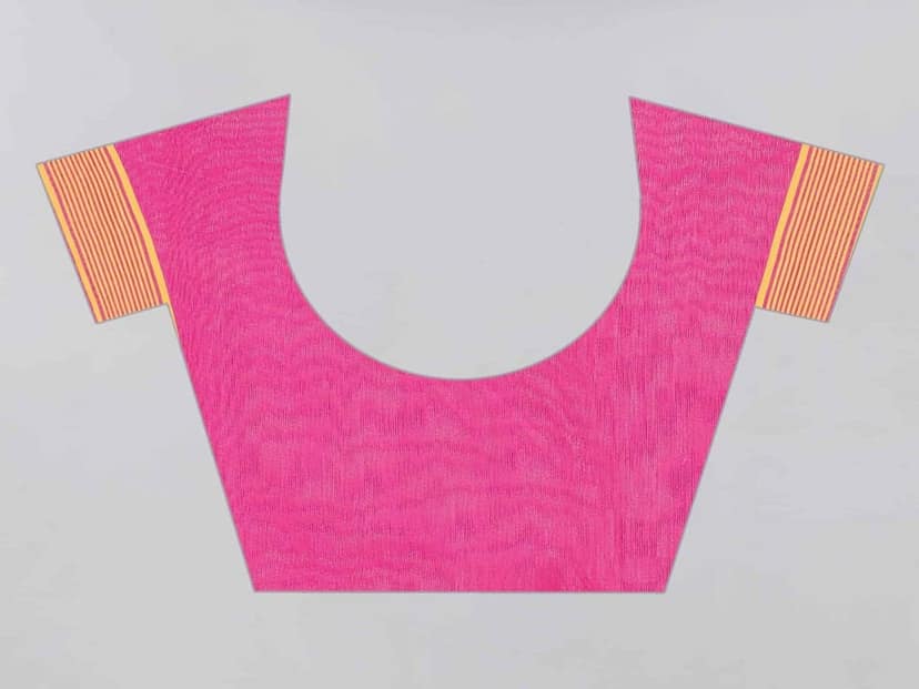 Pink Woven Jamdani Cotton Silk Saree view 4