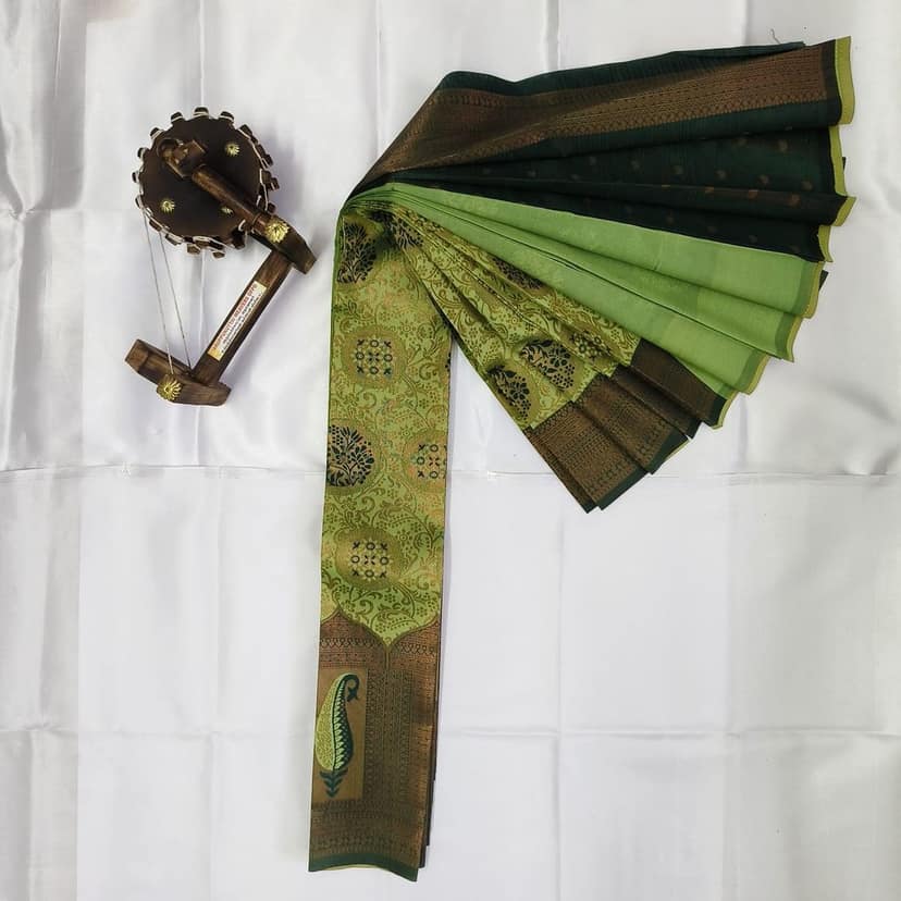 Silk Cotton Saree with Blouse view 2