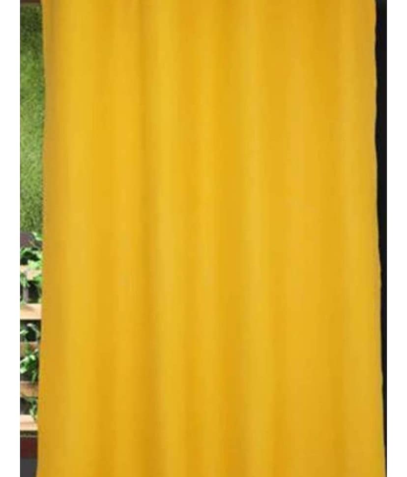 N2C Home Solid Semi-Transparent Eyelet Curtain 5 ft ( Pack of 1 ) - Yellow view 2