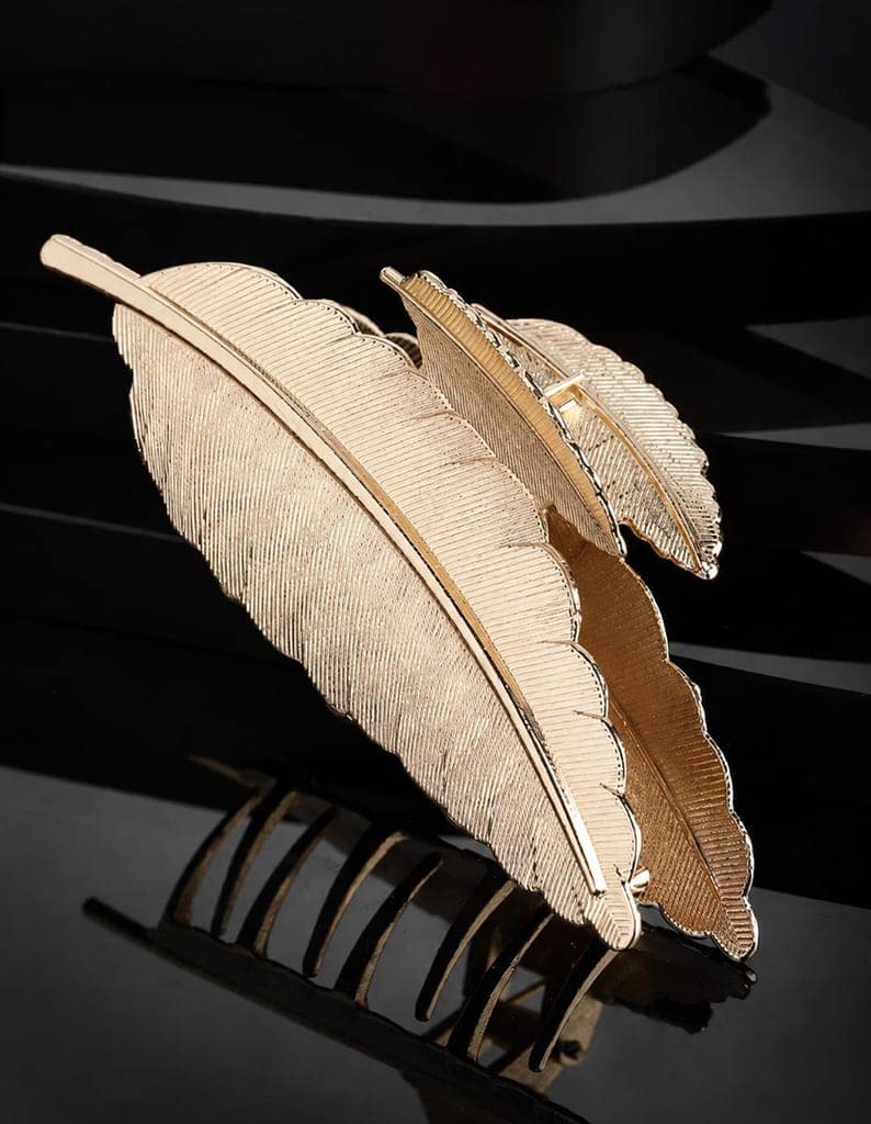 Metal Leaf Hair Clip for Women & Girls view 3