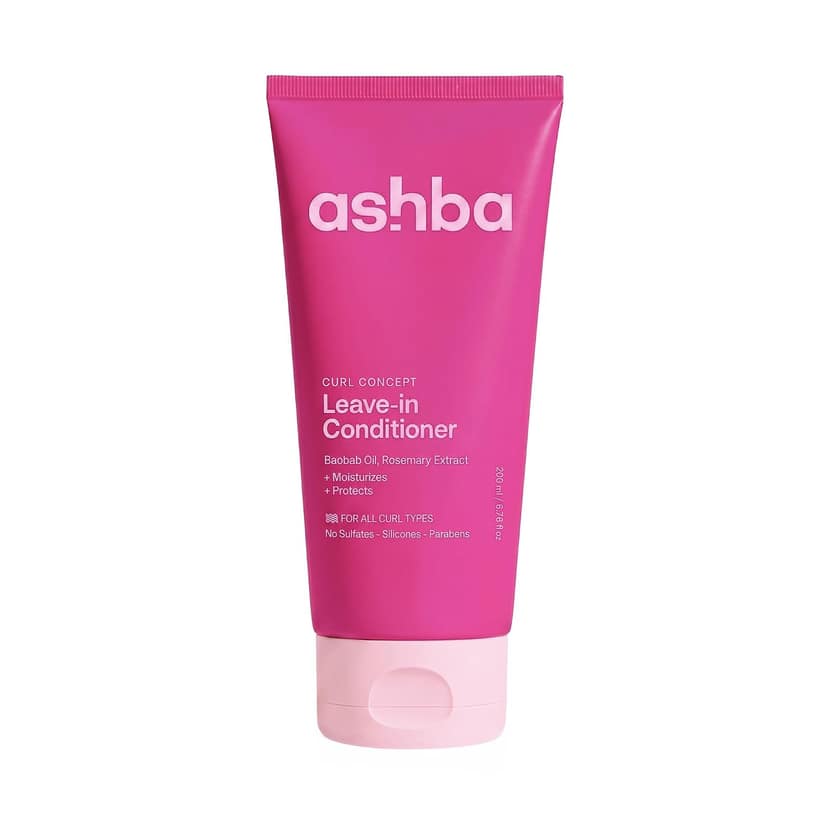 Ashba Botanics Leave-in Conditioner for Frizzy, Wavy & Curly Hair | Hair Cream For Men & Women | Moisturizes, Protects, Nourishes & Adds Shine to Dry & Damaged Hair | Silicone Free(200ml) Ashba Botanics Leave-in Conditioner for Frizzy, Wavy & Curly Hair