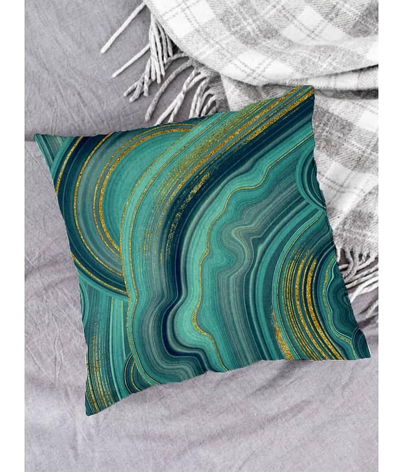 Houzzcode - Water Repellent Sea Green Polyester Pillow Covers 40x40x3 ( Pack of 1 )