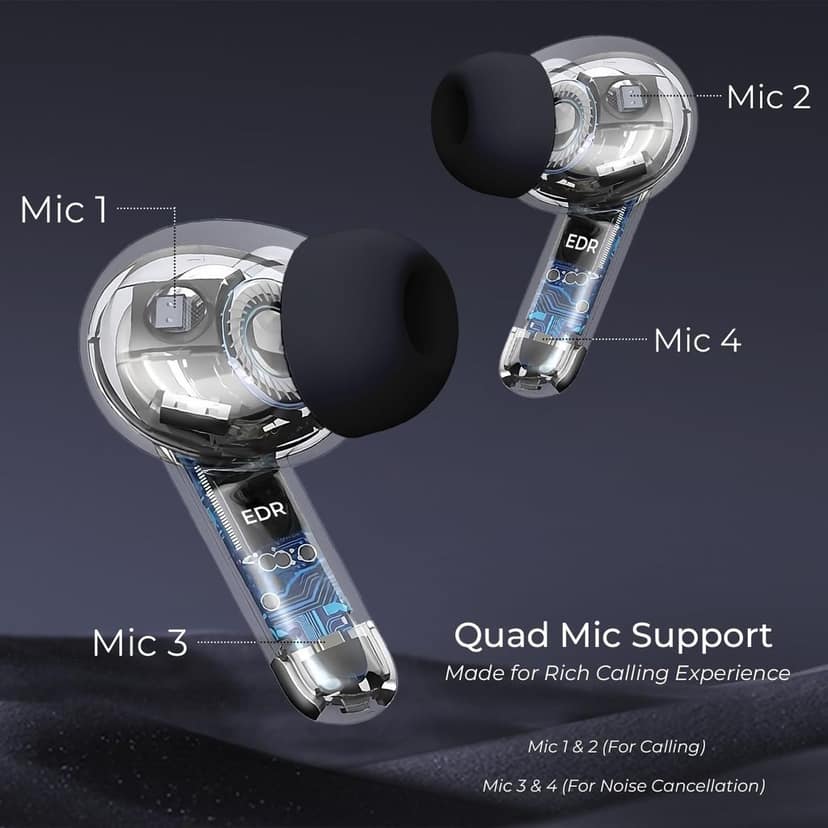 iGear ANC Pro Wireless in-Ear Earbuds with Active Noise Cancellation, Quad Mic Support for ENC Mode, EDR Chipset with Google Assistant and Siri Support, and Auto-Connect Feature view 5