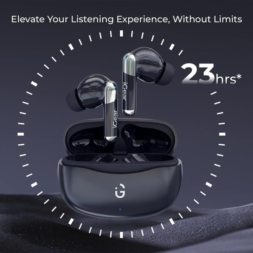 iGear ANC Pro Wireless in-Ear Earbuds with Active Noise Cancellation, Quad Mic Support for ENC Mode, EDR Chipset with Google Assistant and Siri Support, and Auto-Connect Feature view 6