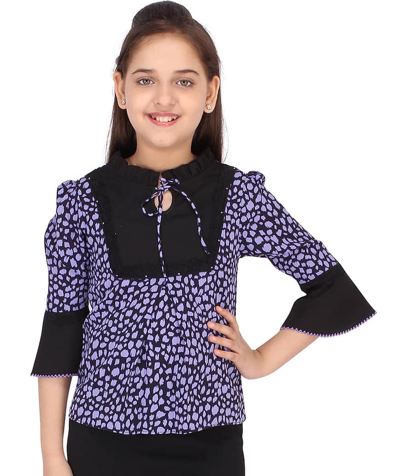 Cutecumber Girls Georgette Tops ( Purple )