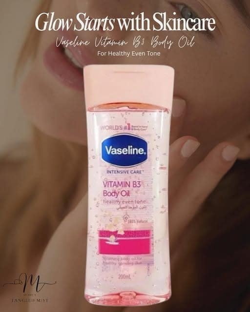 Vaseline Intensive Care Nourishing Glow Body Oil with Vitamin B3 – 200ml | Deep Moisture for Even Tone & Radiant Skin view 5
