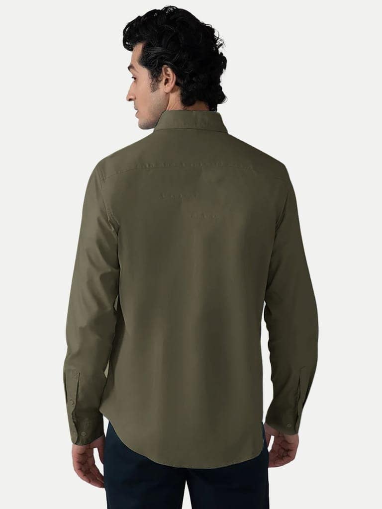 Mens Dark Grey Oxford shirt view 4