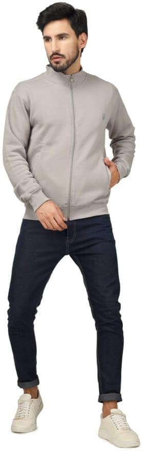 BLUEFICUS Winter Jackets For Men || Full Sleeve Solid Jacket With Zipper For Men's & Boys || Casual And Sports Jacket (Grey) view 4