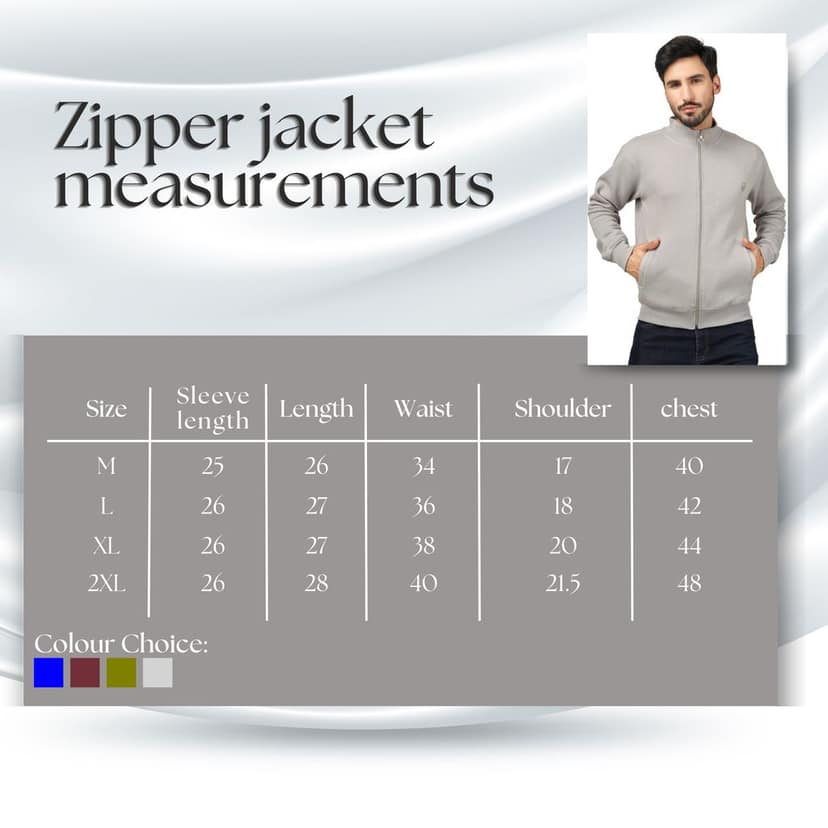 BLUEFICUS Winter Jackets For Men || Full Sleeve Solid Jacket With Zipper For Men's & Boys || Casual And Sports Jacket (Grey) view 6