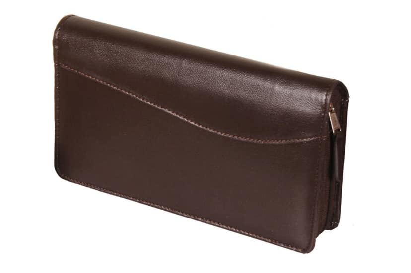 Sukeshcraft Multiple Cheque Book Holder with Wrist Loop RFID Safe BROWN