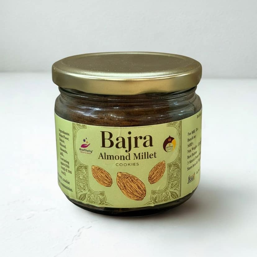 Bajra Almond Millet Cookies - 125 gm - One glass jar