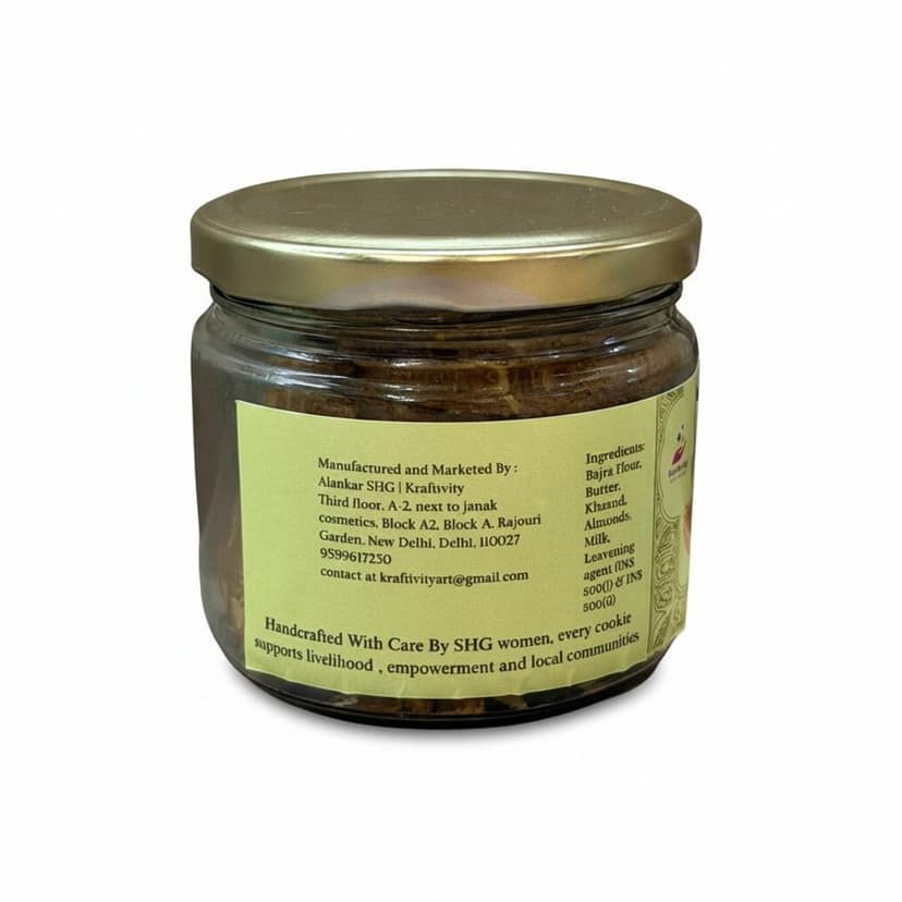 Bajra Almond Millet Cookies - 125 gm - One glass jar view 3