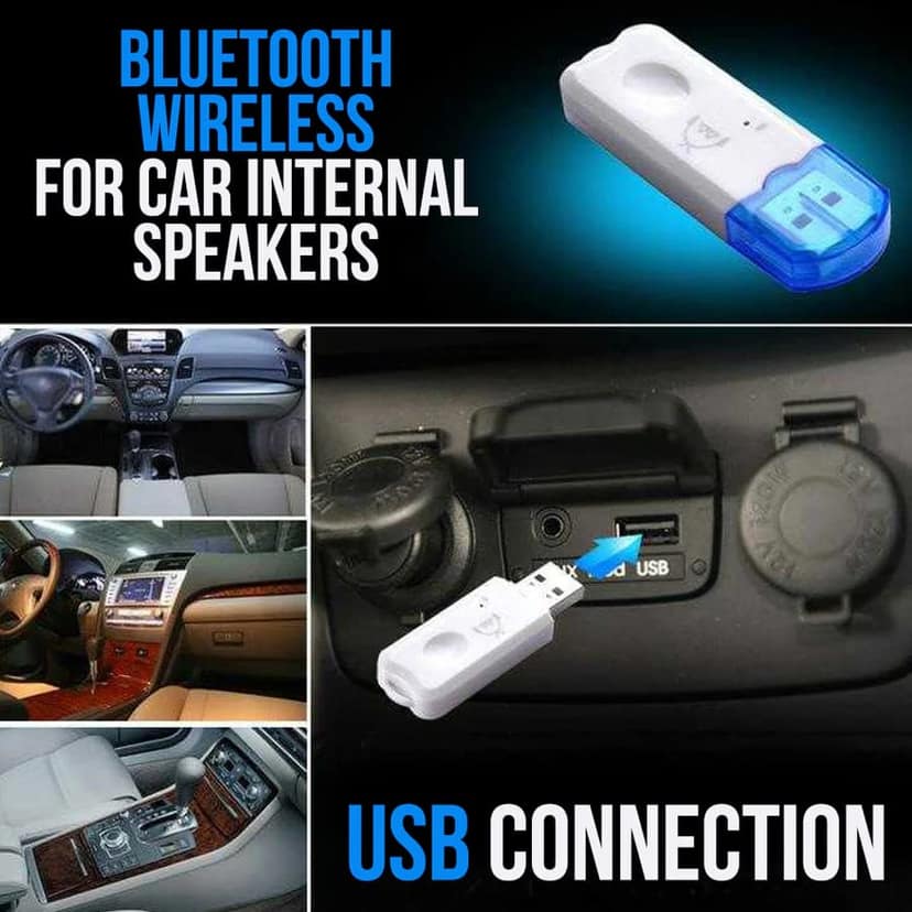 USB Bluetooth Dongle Car Bluetooth 4.0 USB Music with mic Audio Receiver Wireless Bluetooth Audio Music Adapter Car Wireless Hands-Free Dongle Kit for Speaker, USB Bluetooth -(White) view 5