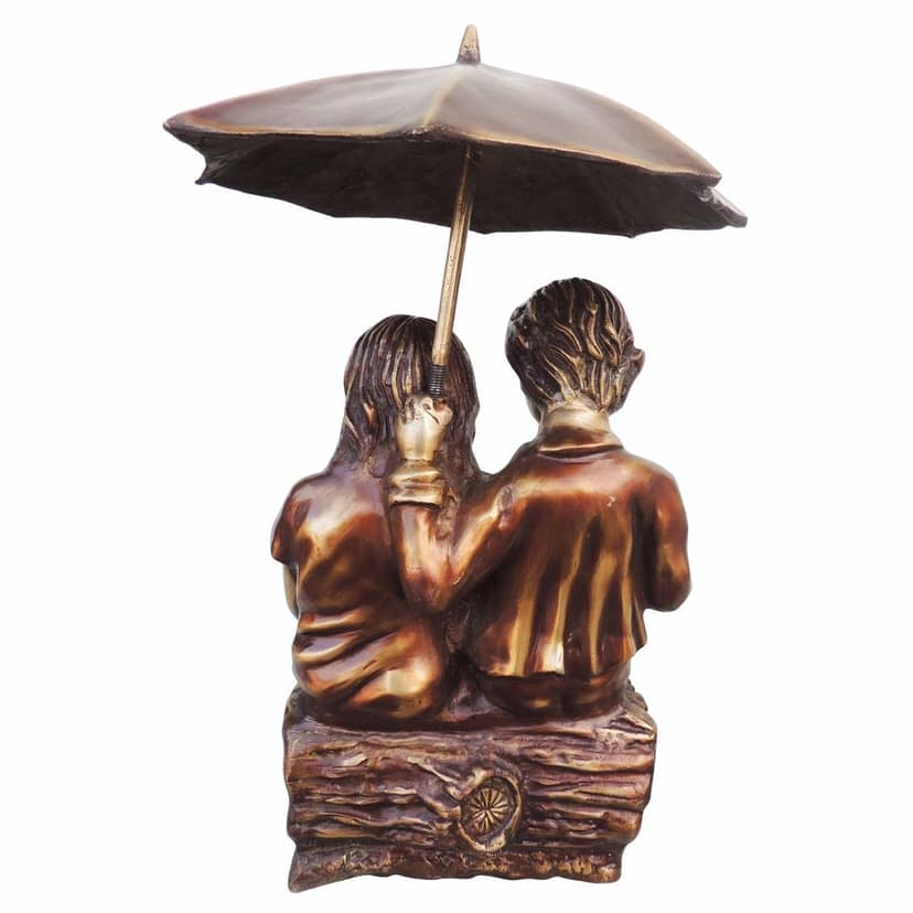 Brass Showpiece Sitting Child With Umbrella Statue, Height : 20 Inch (BSMAS924 A) view 4