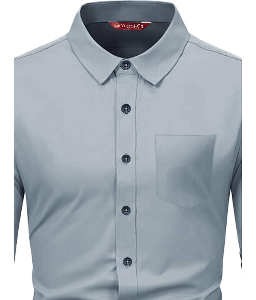 Yugnik Cotton Blend Slim Fit Full Sleeves Men's Formal Shirt - Mint Green ( Pack of 1 ) view 2