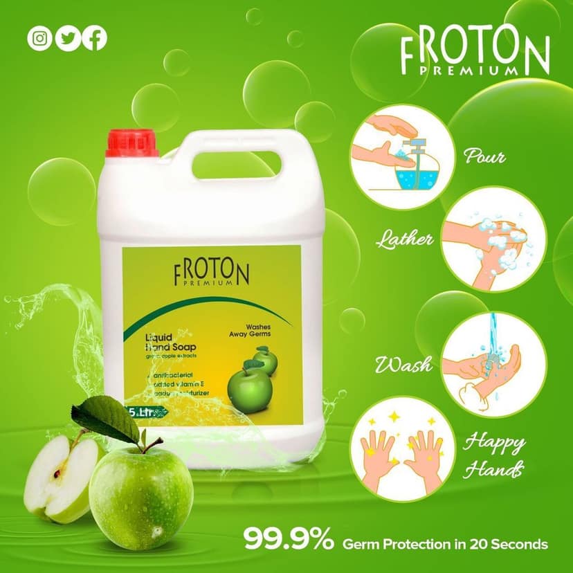Froton Handwash Gel Green Apple 5Ltr Can view 3