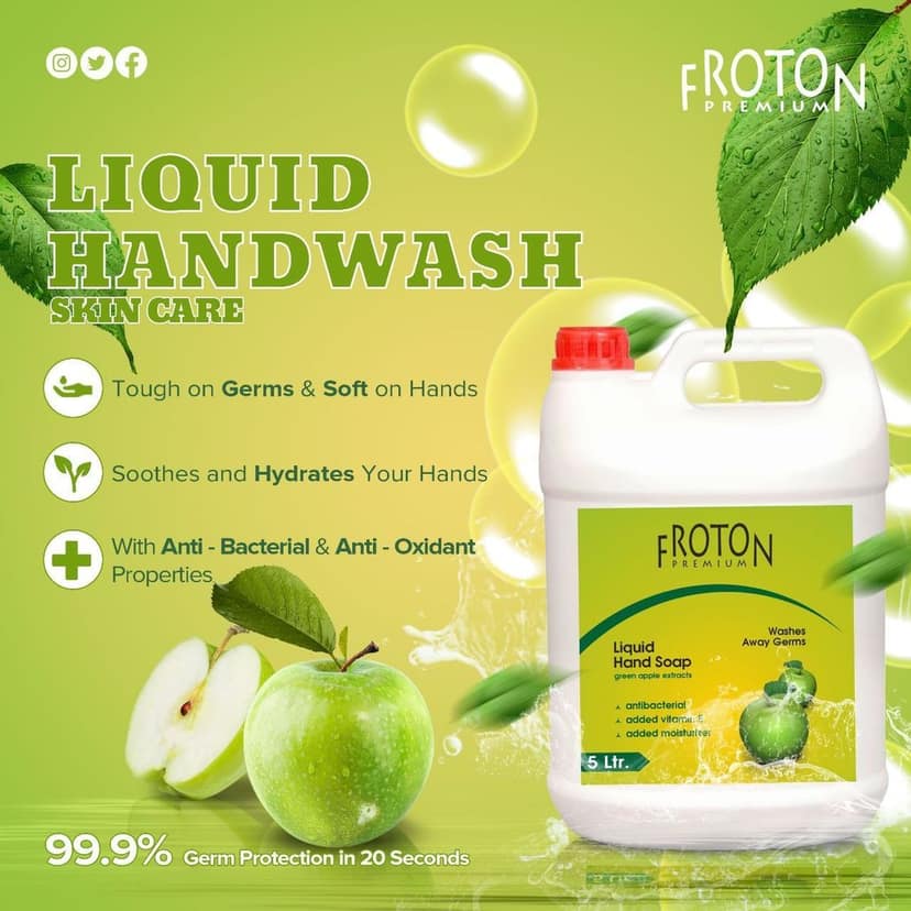 Froton Handwash Gel Green Apple 5Ltr Can view 4